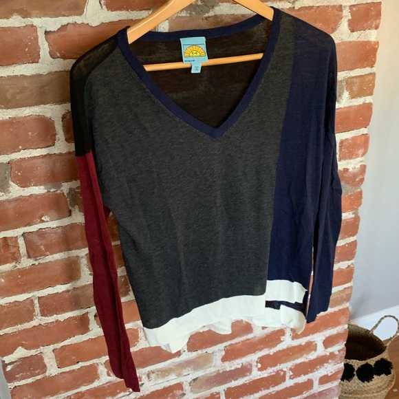 C & C California colorblock asymmetrical sweater M - Picture 1 of 8